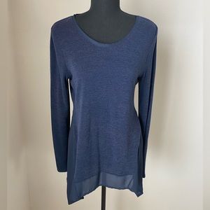 Simply Vera Vera Wang Navy Long Sleeve Size Extra Small